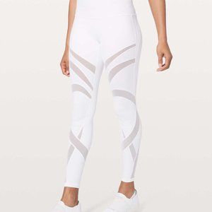 Lululemon Wunder Under Hi-Rise Tight Mesh 28Leggings White 8